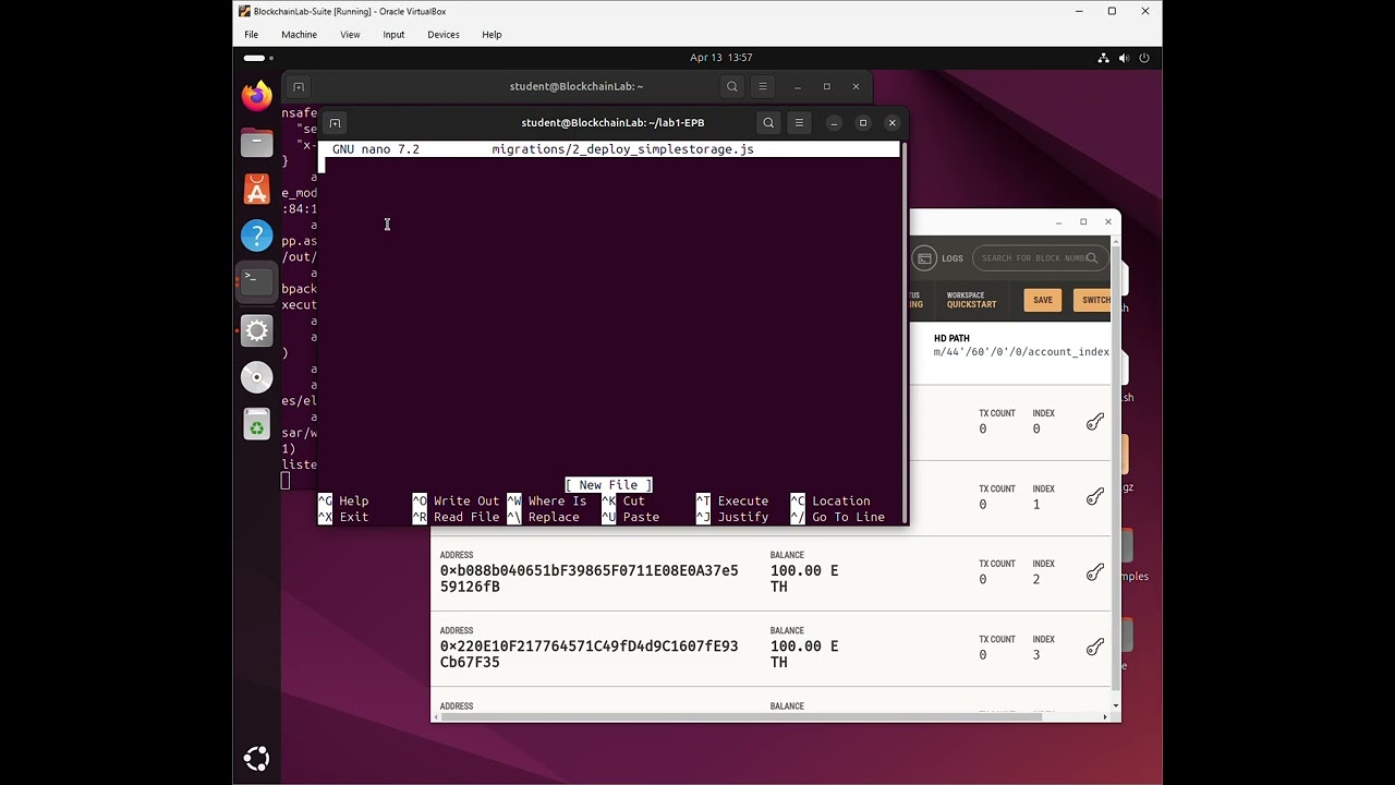 Lab 1: Private Ethereum Blockchain Setup using Ganache GUI & Truffle | Smart Contract Deployment