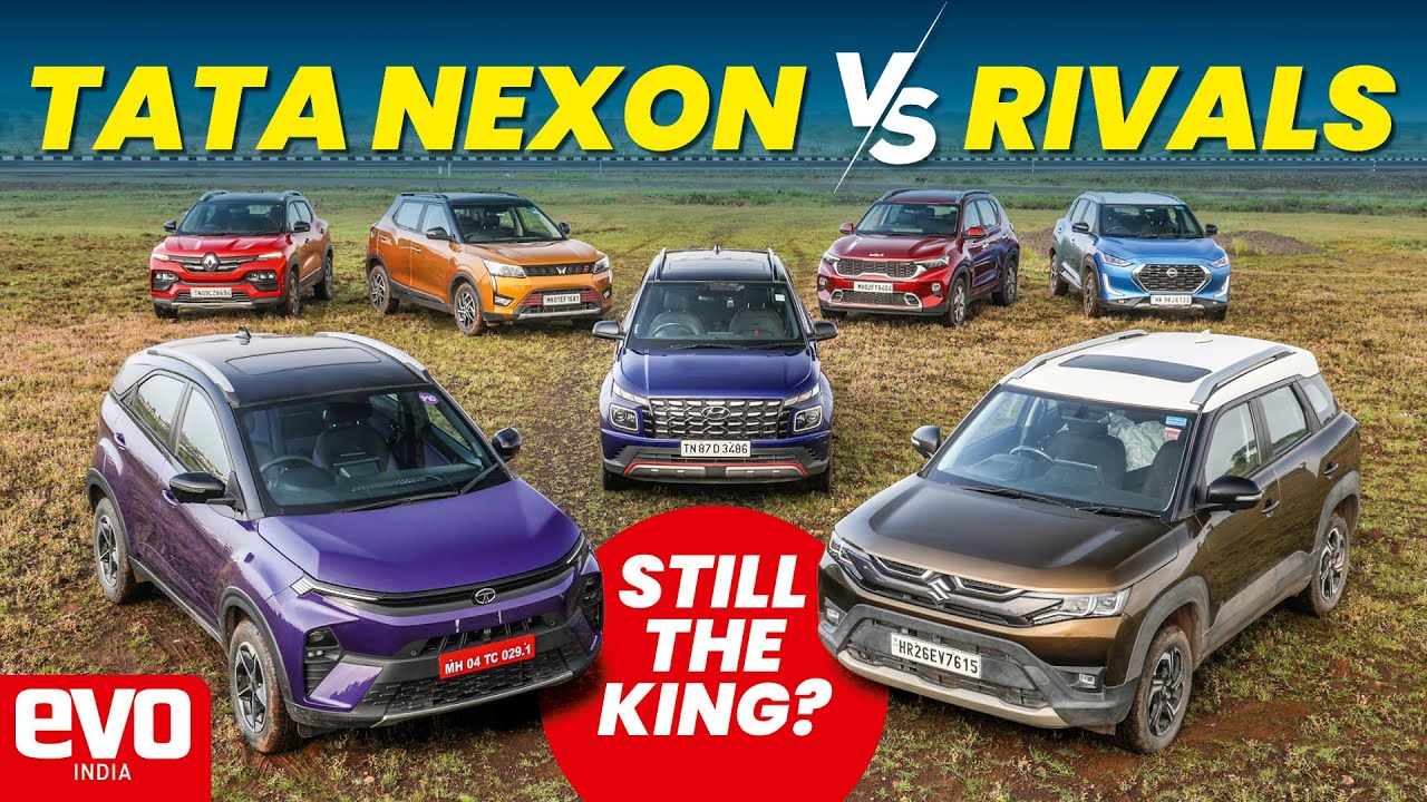 Tata Nexon vs XUV300, Brezza, Venue, Sonet, Kiger, Magnite | King Of Compact SUVs | evo India