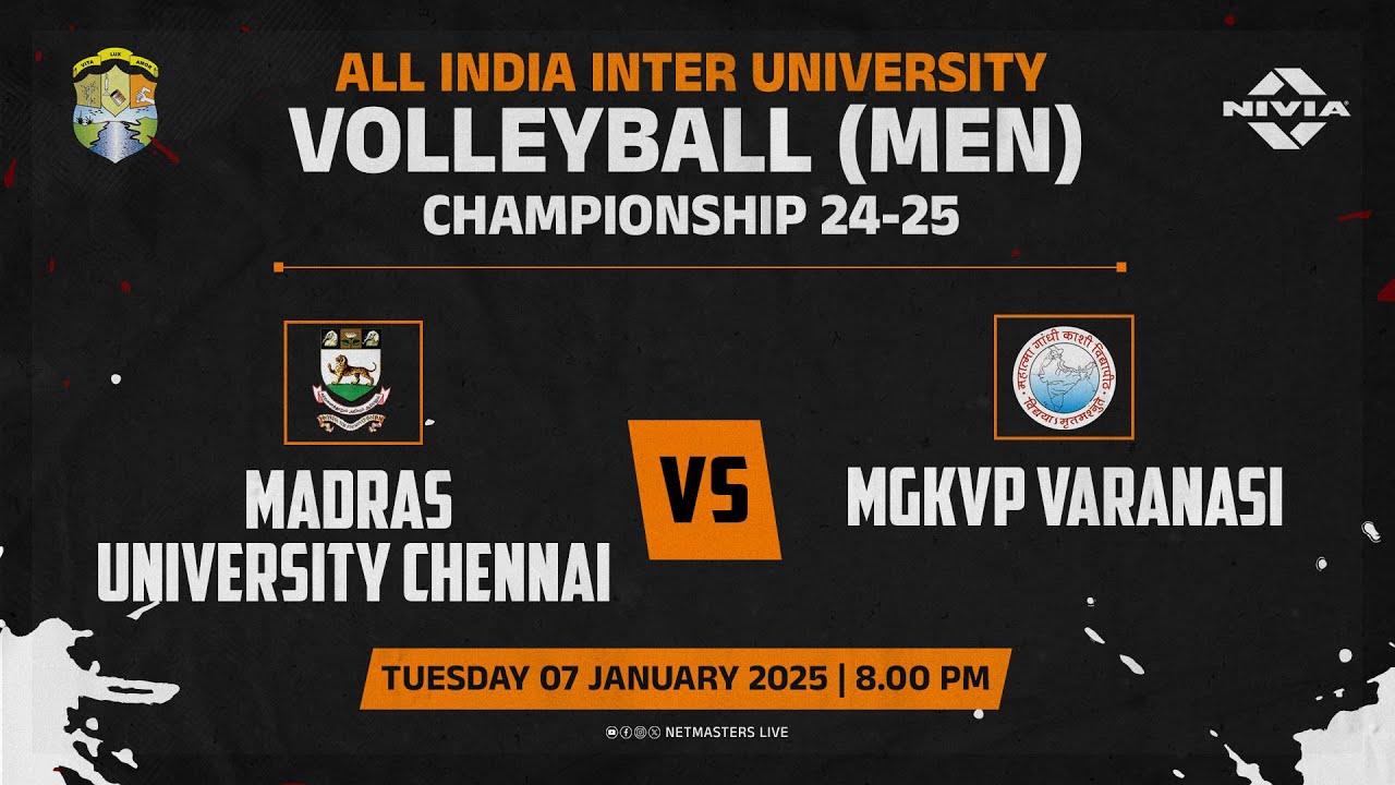 MADRAS UNIVERSITY VS MGKVP VARANASI| ALL INDIA INTER UNIVERSITY VOLLEYBALL CHAMPIONSHIP-2025