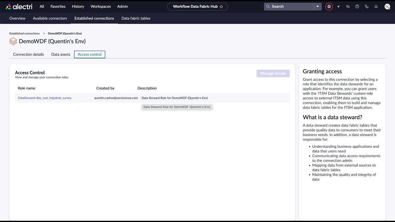 ServiceNow Zero Copy Connectors: Data Steward Role Explained | Workflow Data Fabric Walkthrough