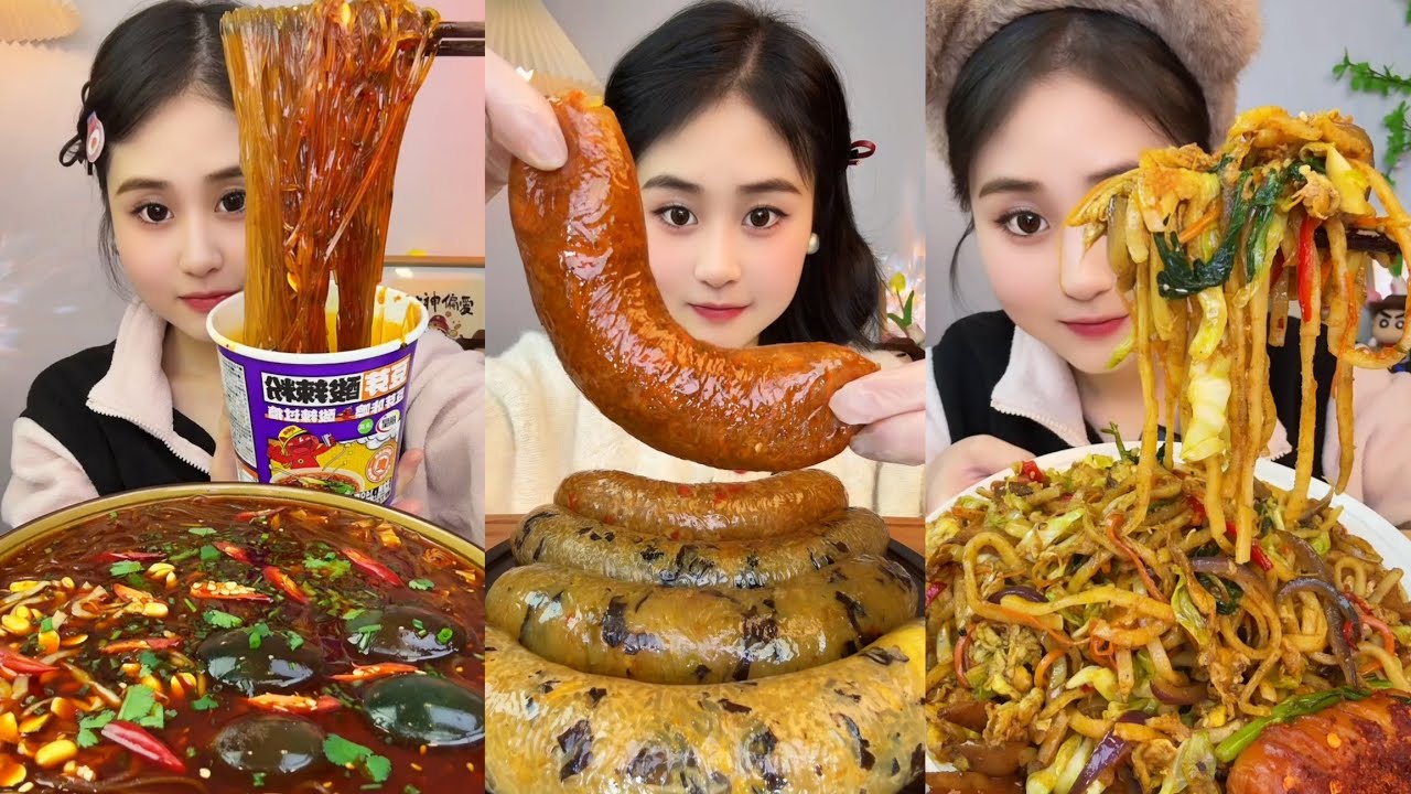 ASMR EATING SPICY AND HOT Korean Noodles 먹방 | Chinese Spicy Food ASMR 중국먹방 | ASMR Eating Video