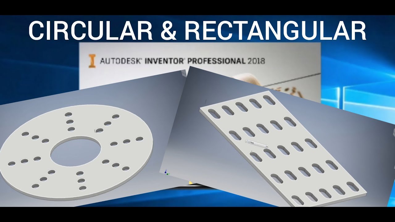 INVENTOR 2018, #TUTORIAL - LATIHAN DASAR INVENTOR, CIRCULAR & RECTANGULAR