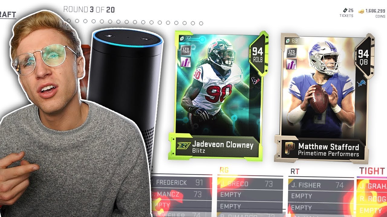 ALEXA Drafts My Team! Madden 19 MUT Draft