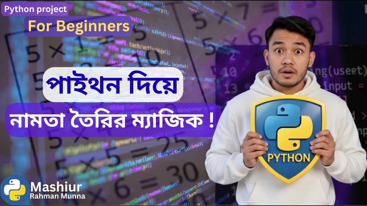 পাইথন দিয়ে নামতা তৈরি !🐍 Python Multiplication Table Tutorial Mashiur Rahman Munna