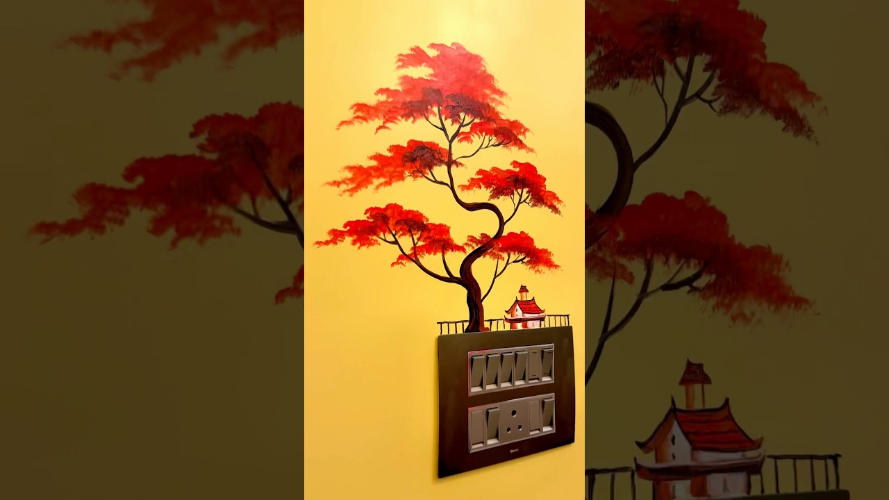 Colour painting ⛺️wall new 3d design 🏠🪴