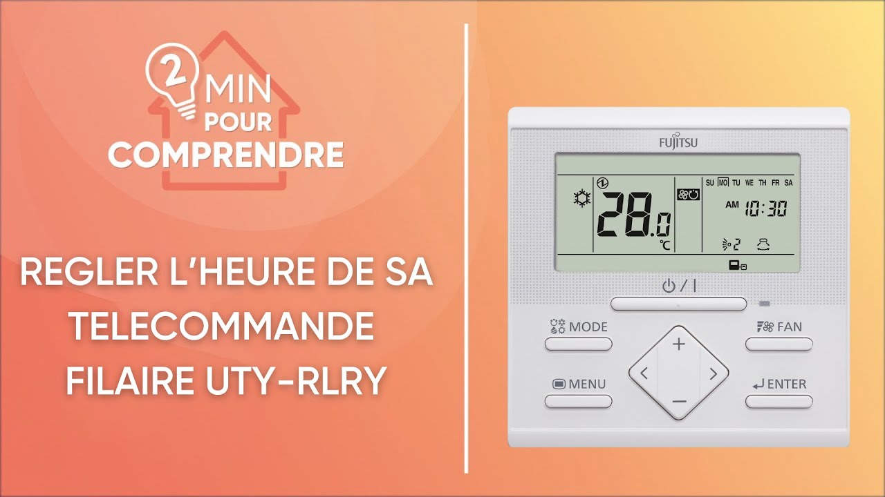 Comment régler l'heure de ma télécommande filaire UTY-RLRY d'Atlantic Fujitsu ?