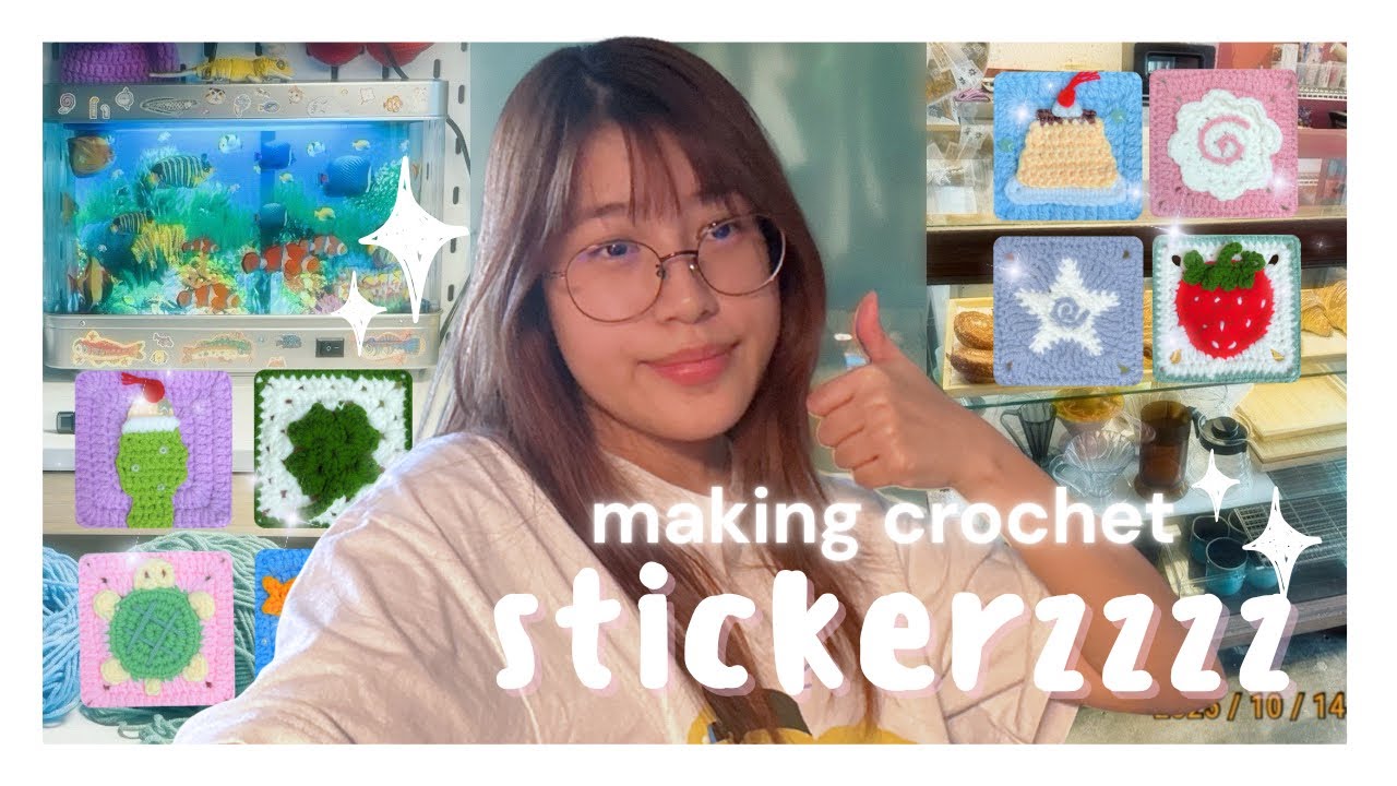 starting a stationery shop as a crocheter ⋆˙⟡ making my crochet makes into stickers #studiovlog 