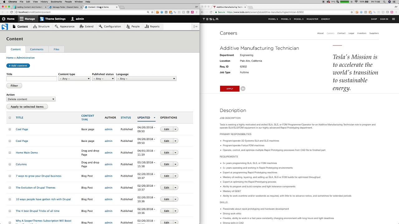 Managing Content In Drupal 8 And Creating A New Content Type
