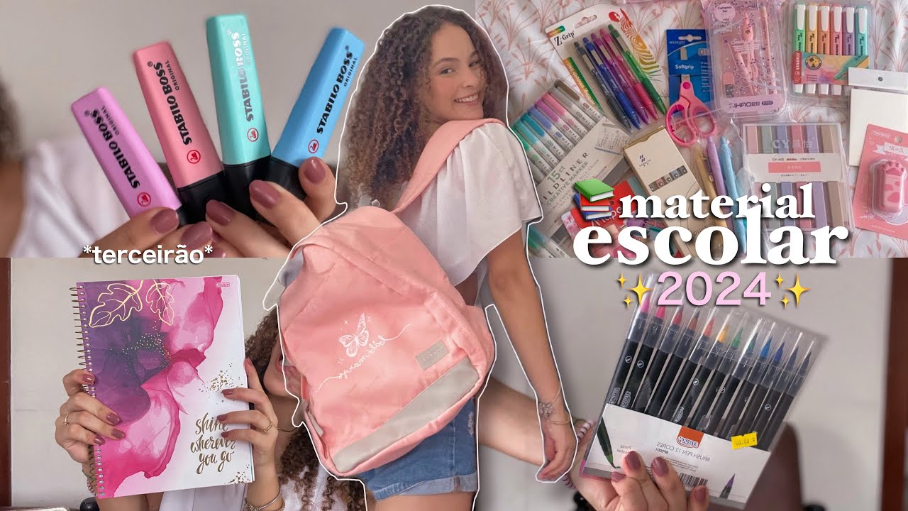 MEU MATERIAL ESCOLAR DE 2024 *terceirão* 📚✏️