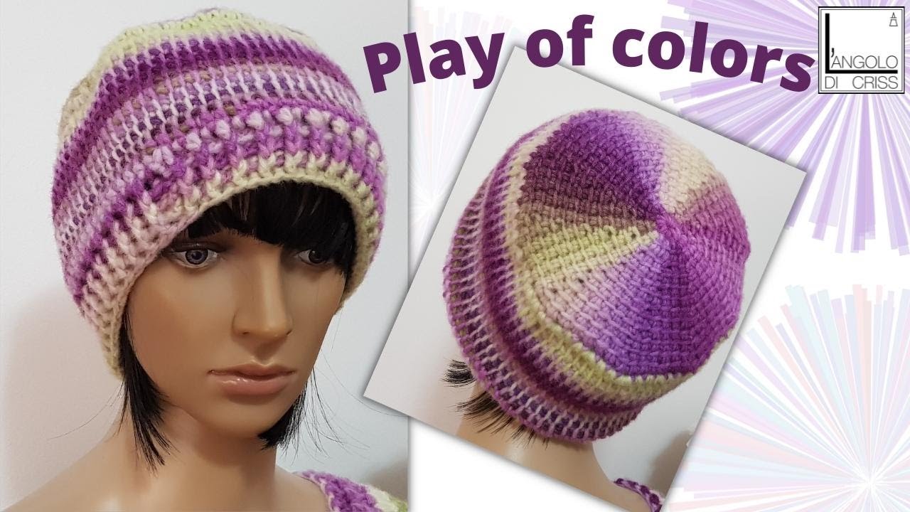 Cappello all'uncinetto tunisino 