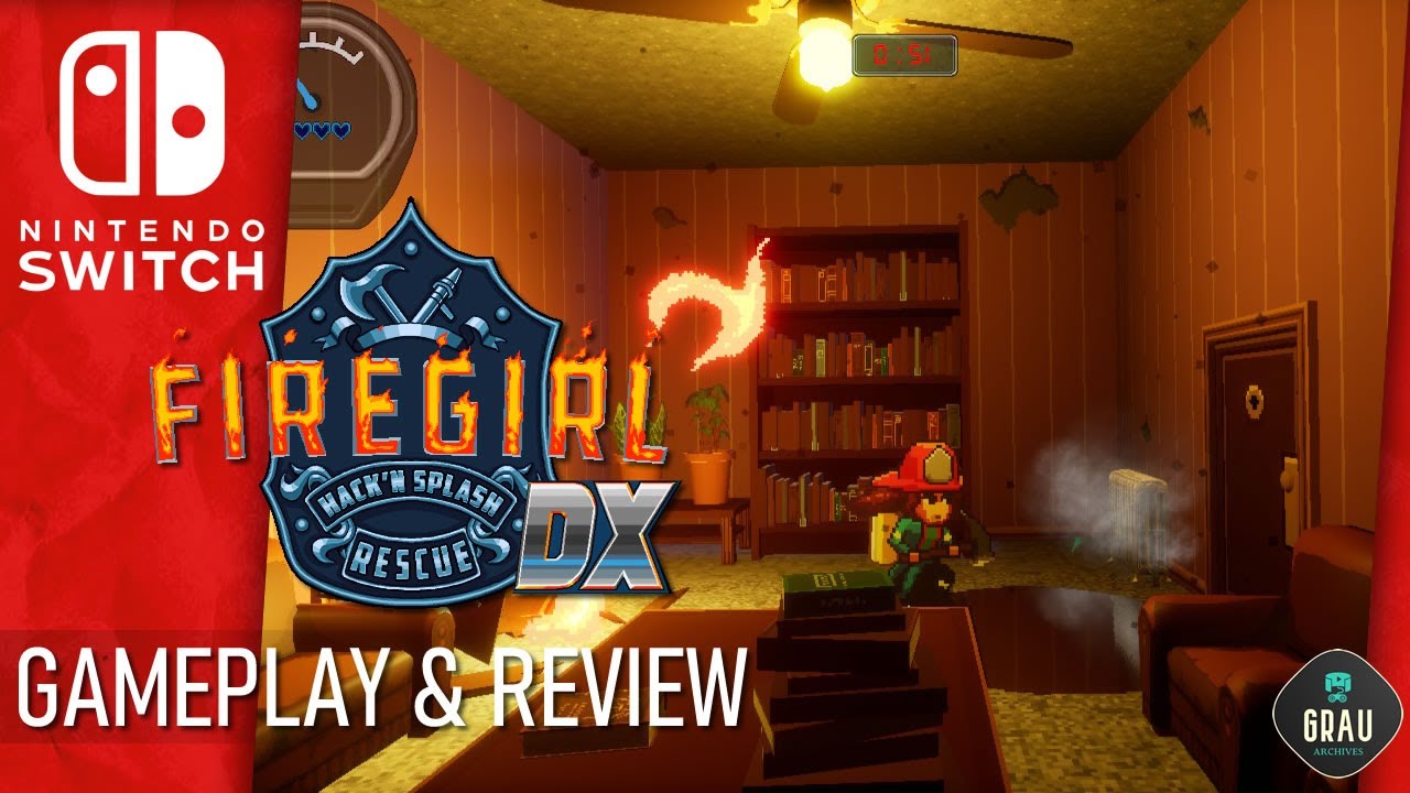 Firegirl: Hack 'n Splash Rescue DX NINTENDO SWITCH GAMEPLAY AND REVIEW | CUTE PIXEL GRAPHICS