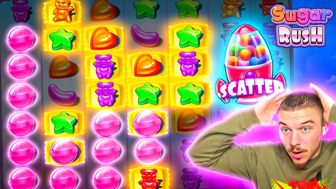 SUGAR RUSH BONUS RETRIGGERED WITH MAX MULTIS ON THE BOARD!