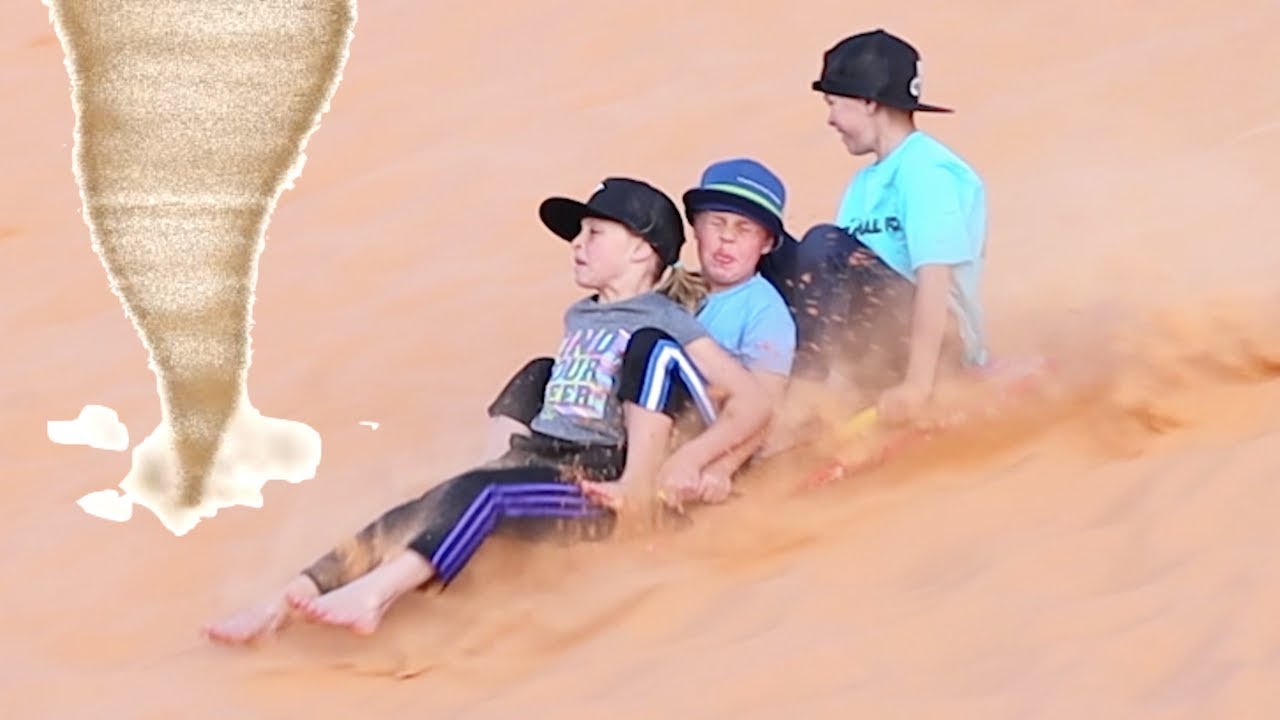 Sand Sledding in Tornado Winds at Coral Pink Sand Dunes State Park 🚐 RV Trip Southern Utah