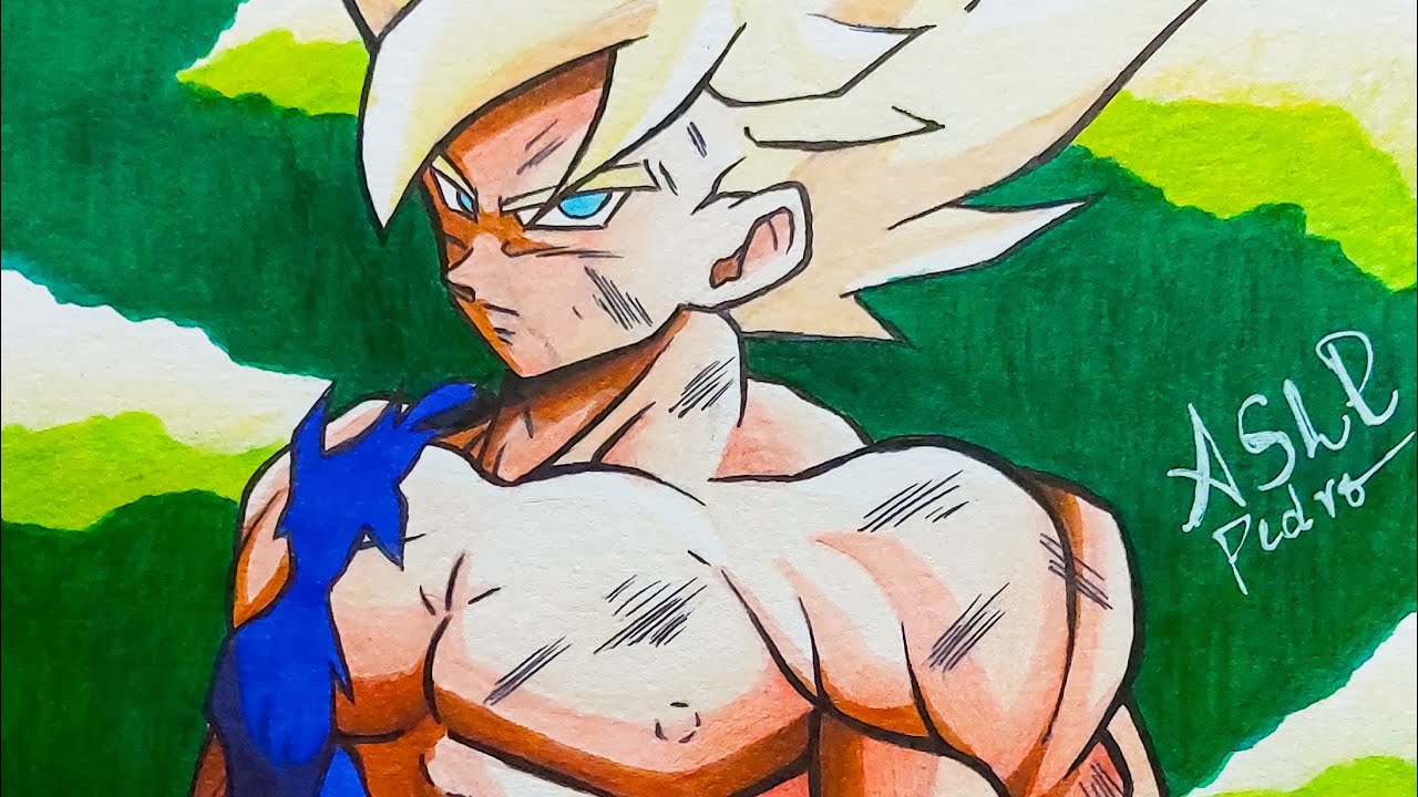 Drawing GOKU SSJ ( Dragonball z) Saga  Freeza 
