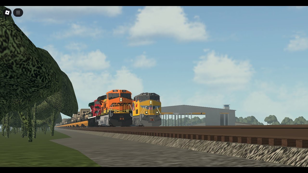 BNSF Military Train racing UP Autoflood Train
