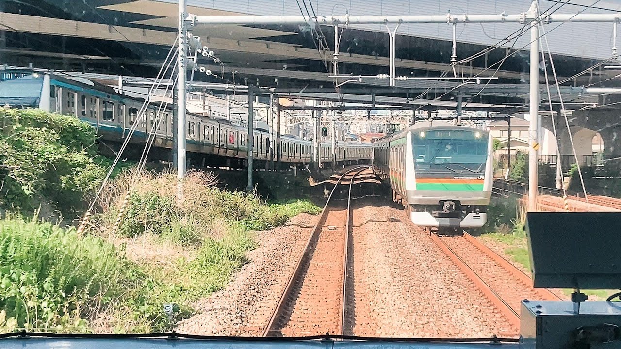 東海道線前面展望東京→横浜　＜Cabview Japanrail Toukaido Line Tokyo → Yokohama＞
