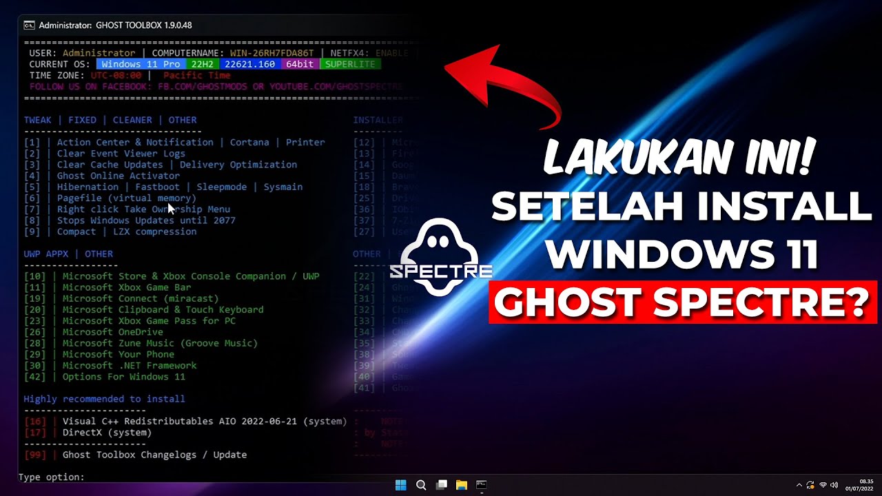 APA YA? Yang Harus Dilakukan Setelah Install Windows 11 Ghost Spectre