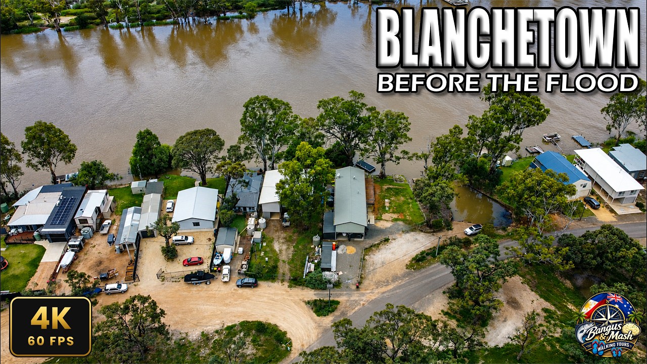 Blanchetown SA, Murray River Walking Tour [4k-60fps] | River Levels  🇦🇺 🦘