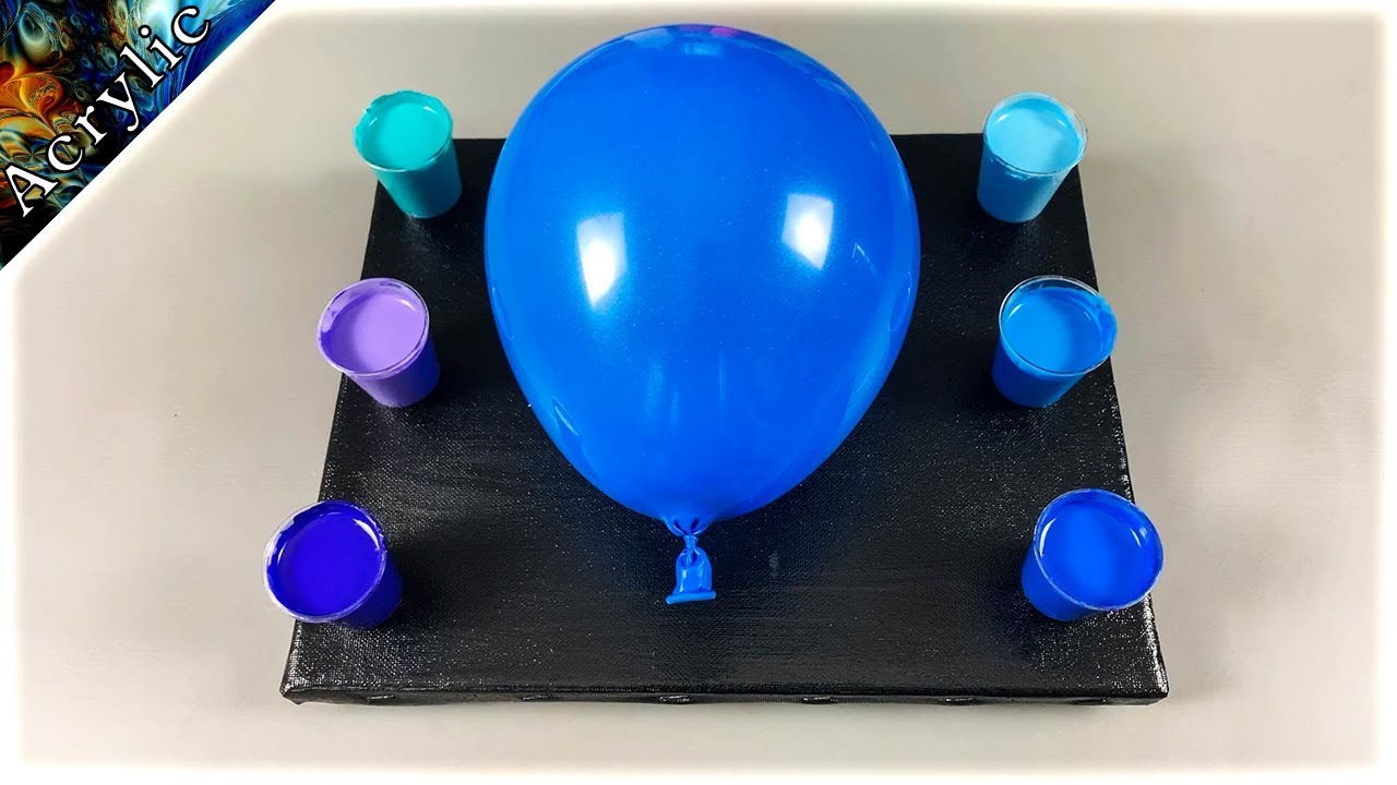 Shades of Blue and Silver - Amazing Abstract Art using a Balloon