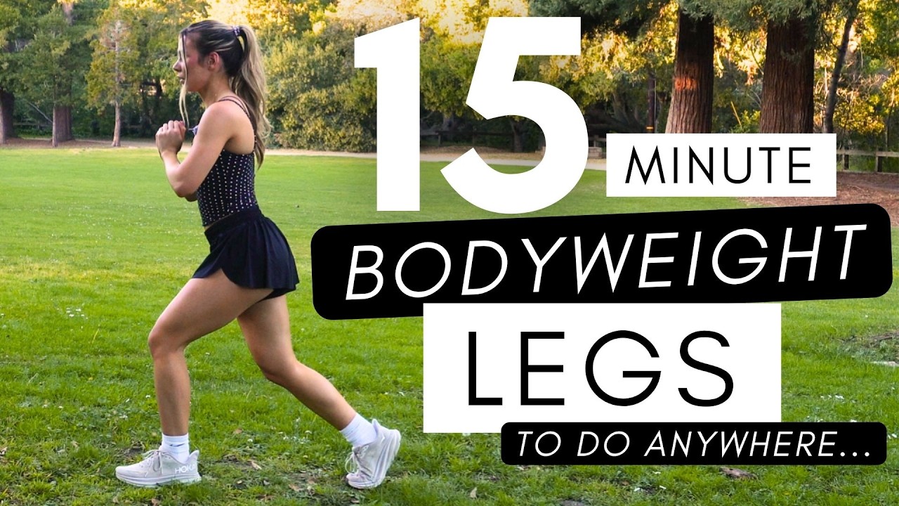 The 15 Min Bodyweight Leg Workout You Can Do ANYWHERE! (Glutes, Quads, Calves & Hamstrings w/ Cues!)