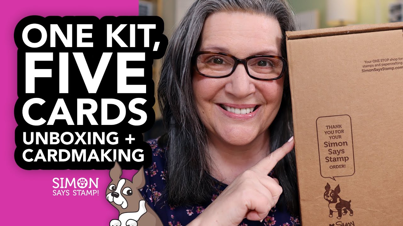 Let's unbox the latest Simon Says Stamp card kit and make FIVE cards!