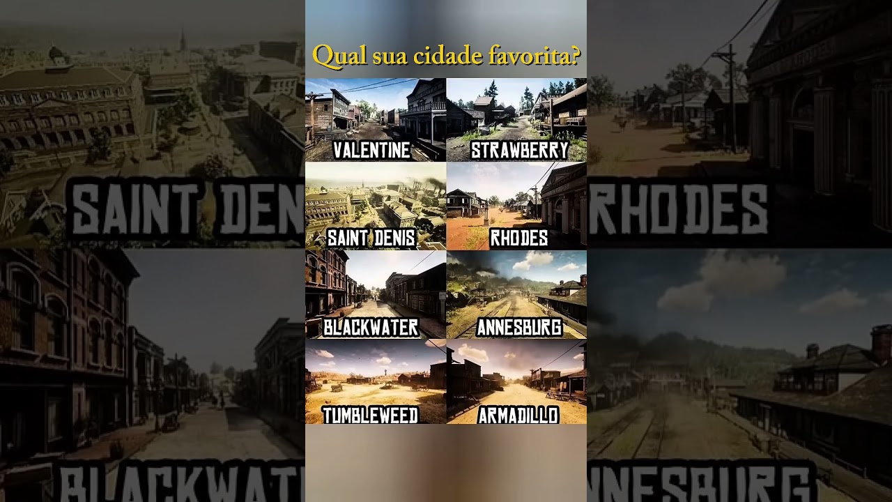 TODAS AS CIDADES DE RED DEAD REDEMPTION 2 #reddeadredemption2 #games