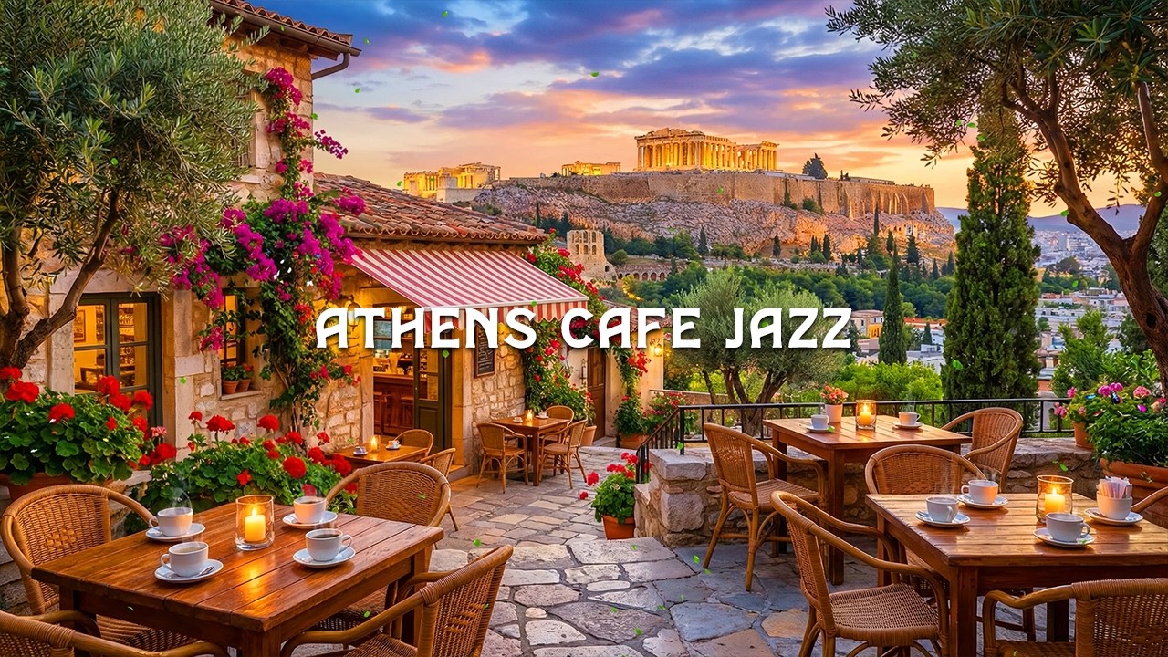 Athens Cafe Jazz ☀️ Smooth Piano & Soft Jazz Music for Study, Work & Relax ⛪ Acropolis View