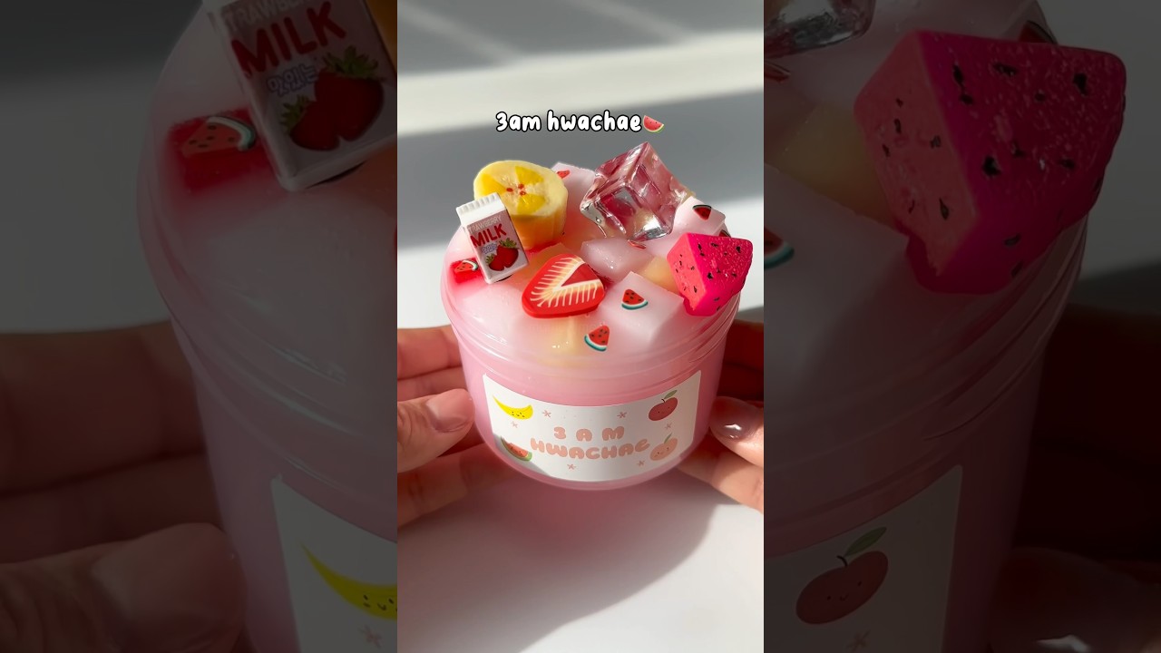 asmr of korean snack slime collection🍧🧊
