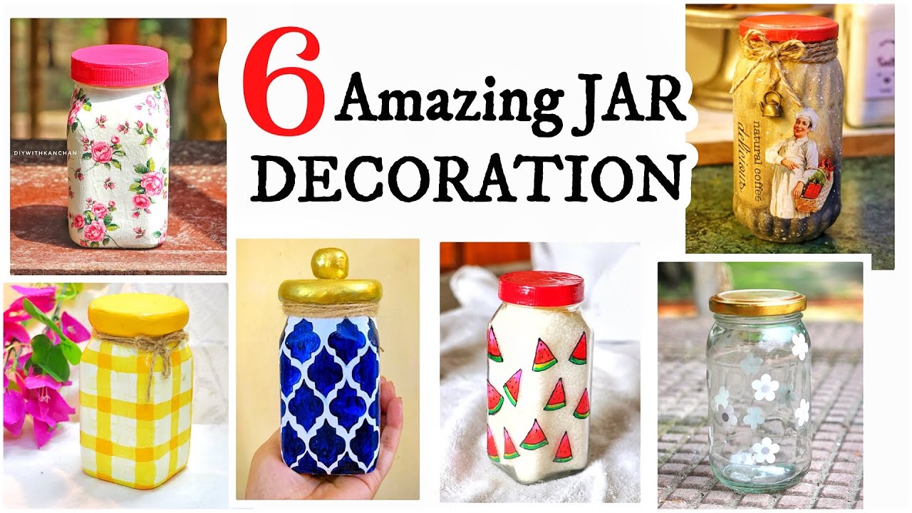 6 Amazing Jar Decoration || Kitchen Jar decoration || Kitchen decoration  || Recycle Jar
