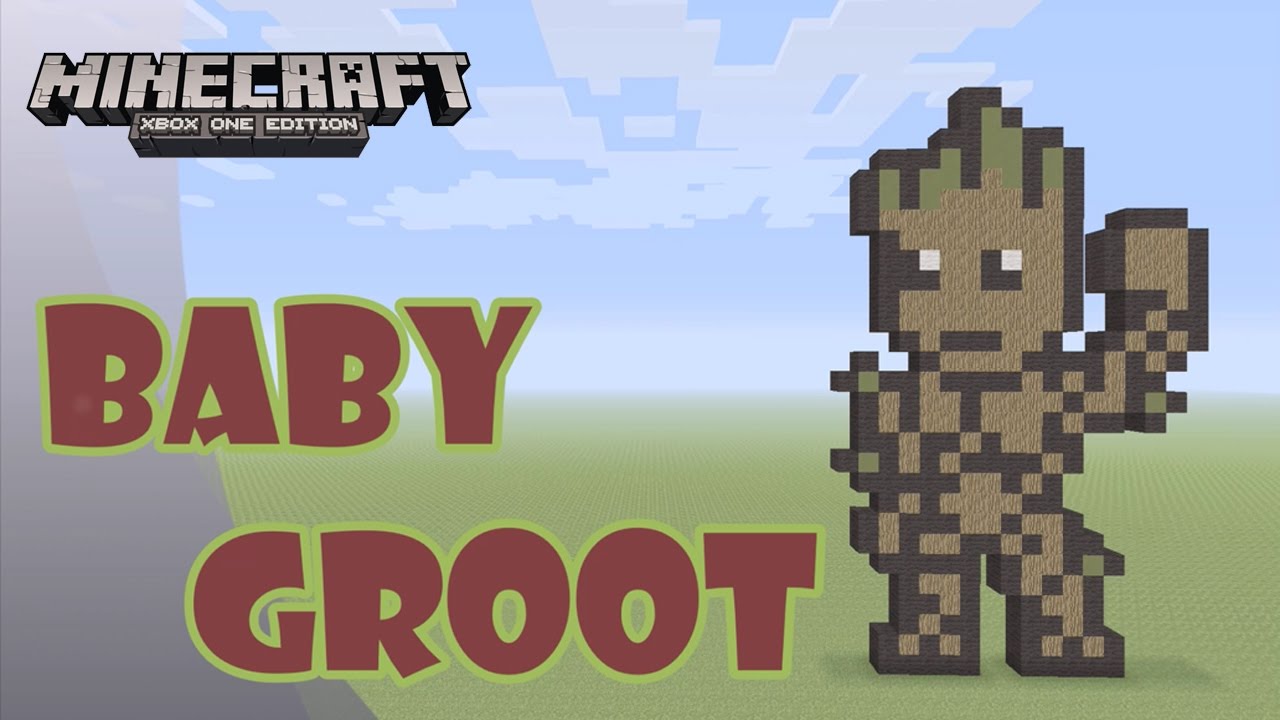 Minecraft: Pixel Art Tutorial and Showcase: Baby Groot (Guardians of the Galaxy Vol. 2)