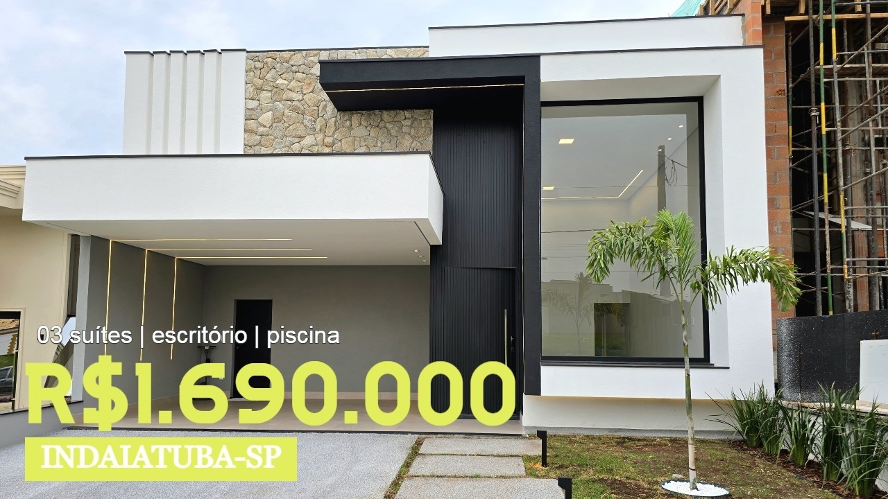 CONDOMÍNIO FECHADO | 03 Suítes + Escritório | PISCINA PRIVATIVA | R$1.690Mi | INDAIATUBA-SP