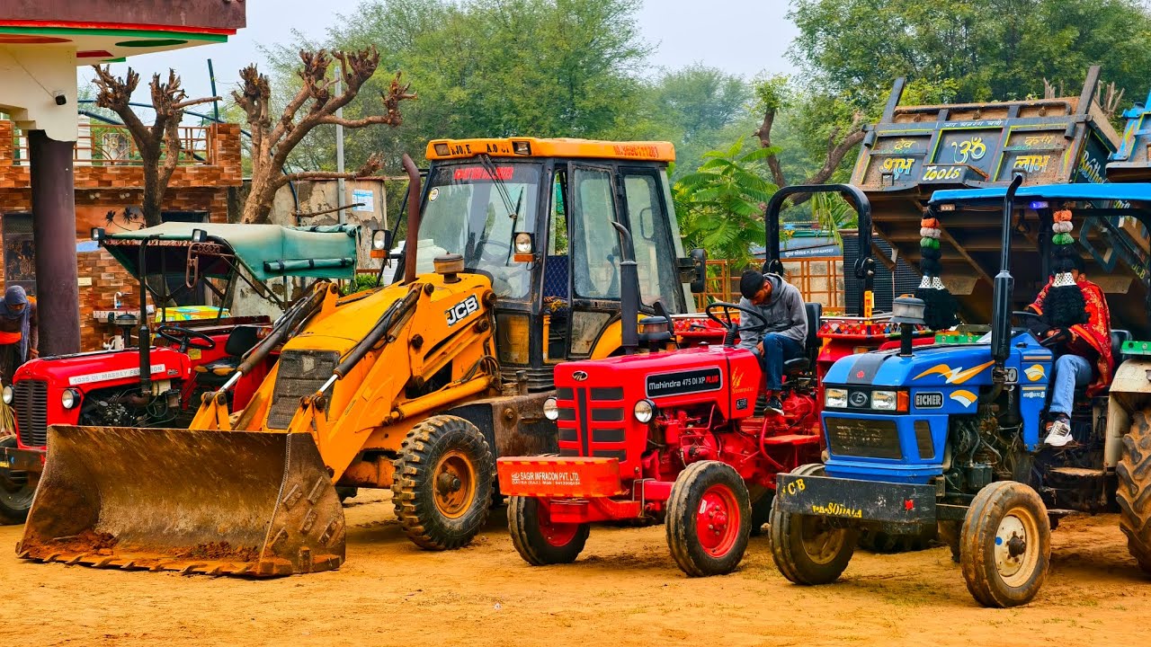 JCB 3dx Eco Machine Loading Mud in Tractor's | New Holland 3630 Swaraj 855 Eicher 380 Mahindra 575