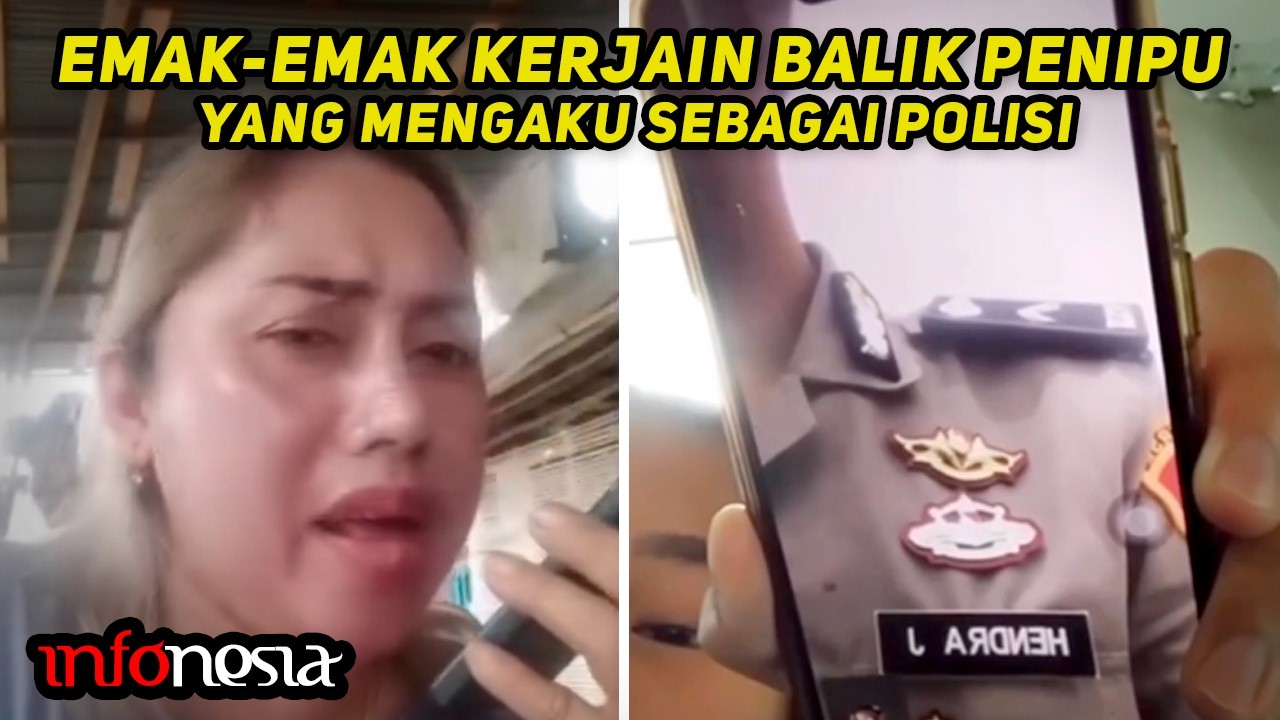 PENIPU KENA MENTAL...! Aksi Kocak Emak-Emak Kerjain Balik Penipu Yang Mengaku POLISI