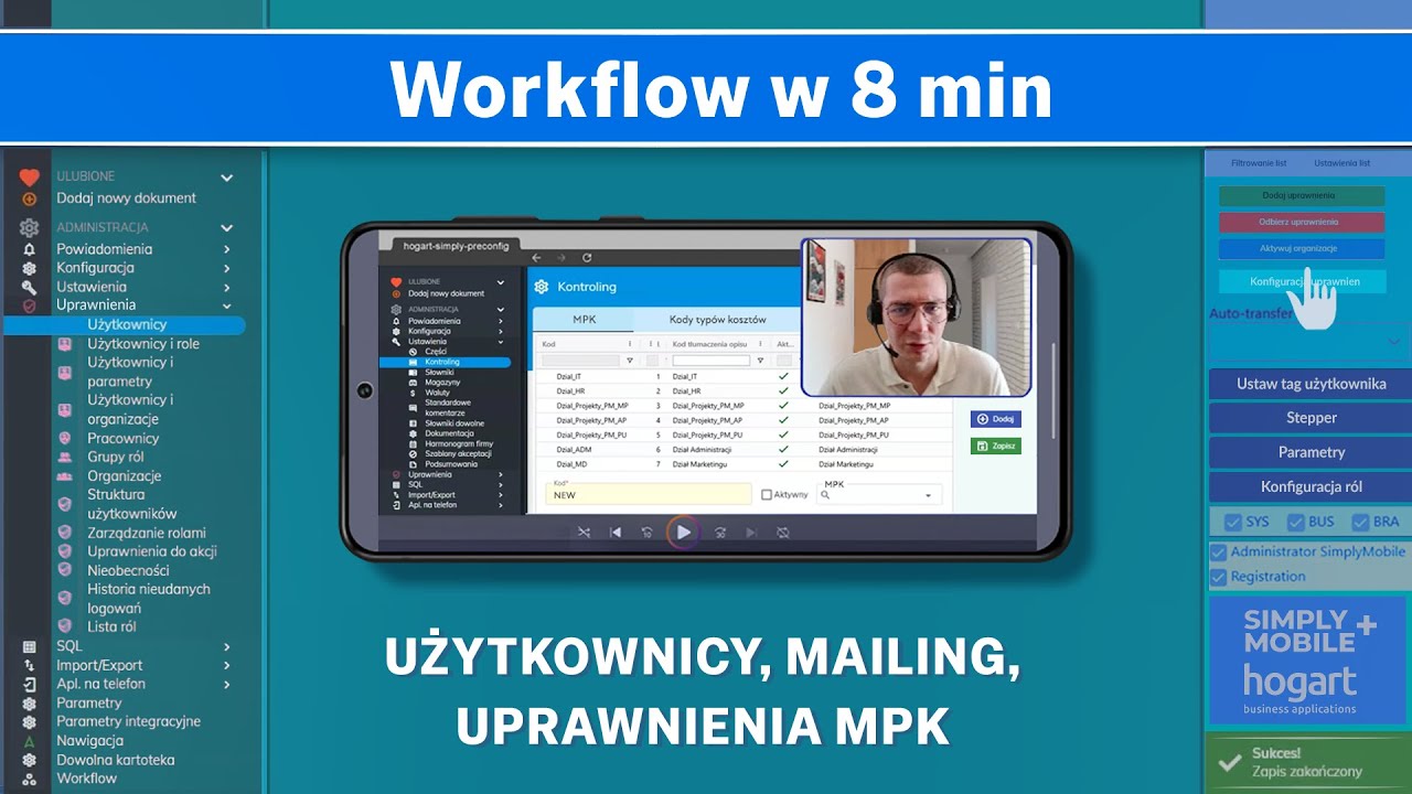 2025.12.09  Workflow: użytkownicy, mailing, uprawnienia MPK