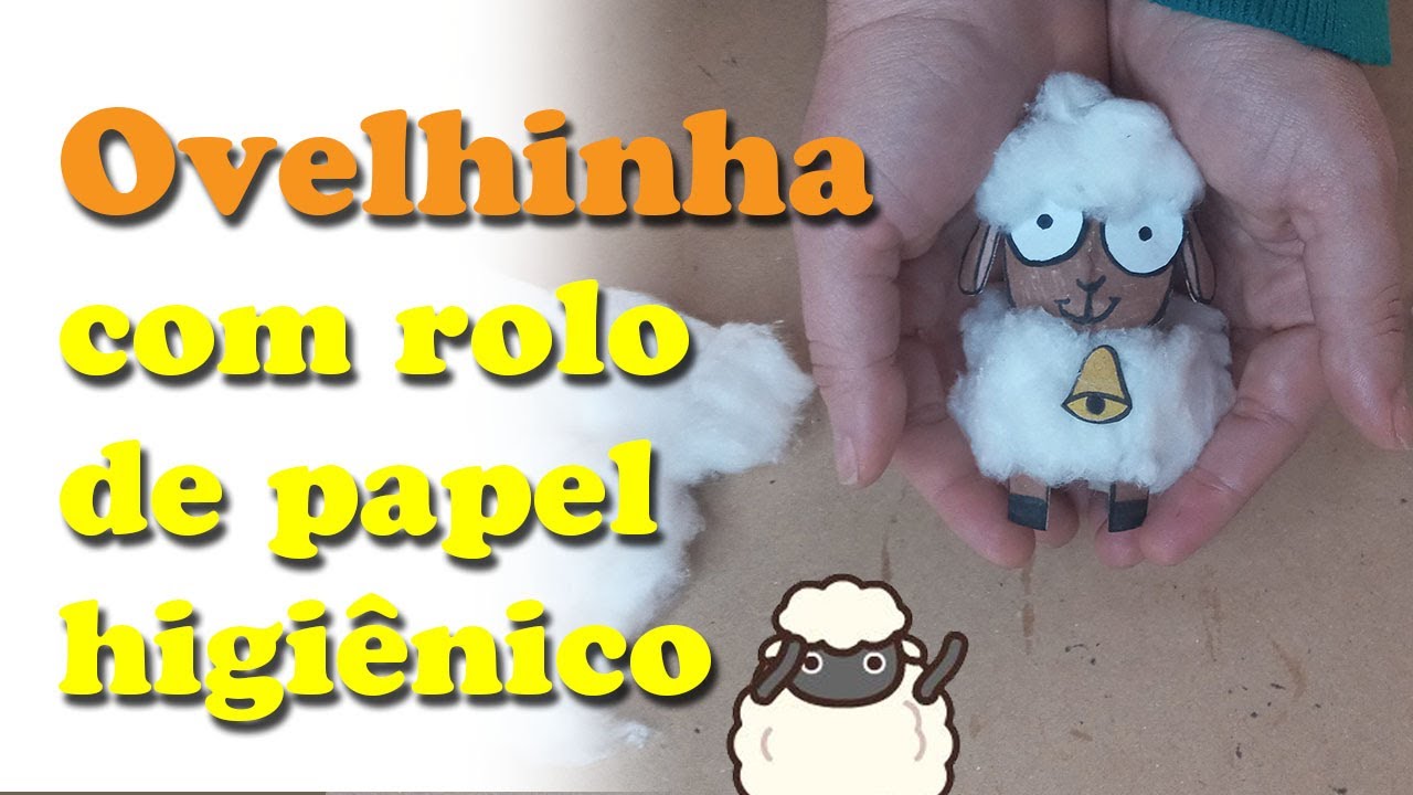 Como fazer uma ovelha com rolo de papel higiênico - Atividade de pascoa - Artesanato p/ crianças