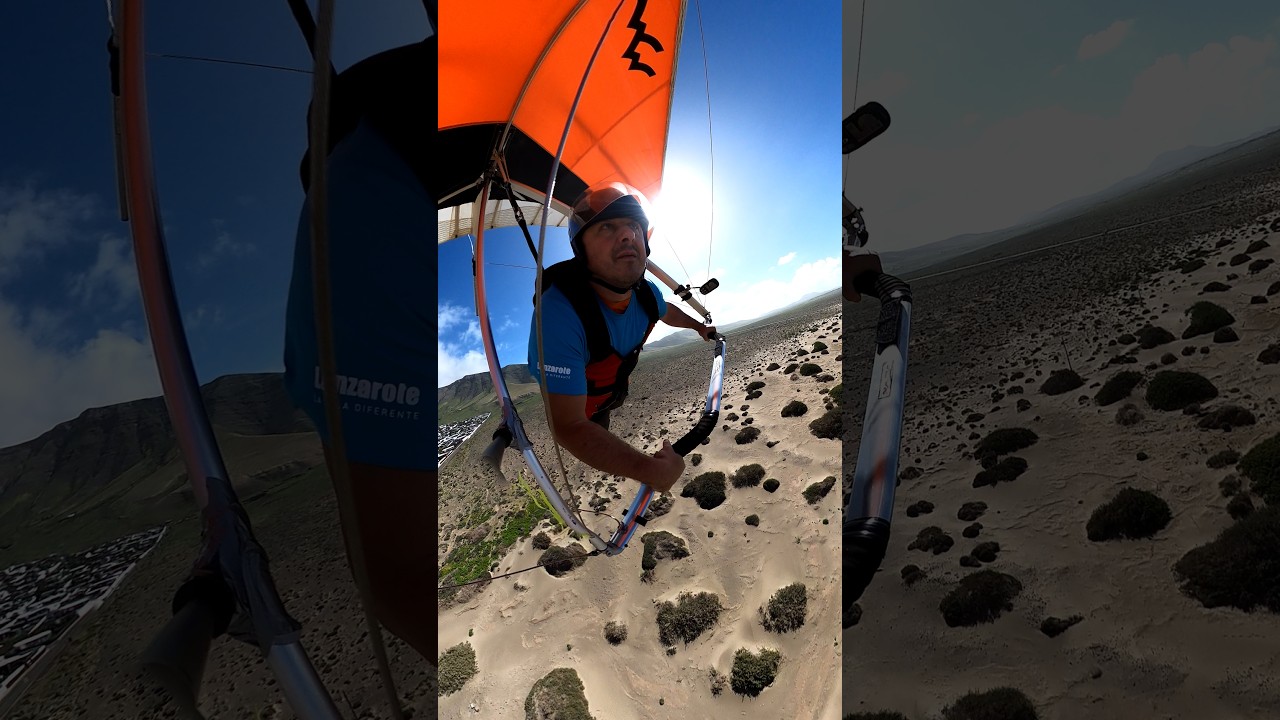 50 km Hang Gliding Over Lanzarote’s Volcanic Cliffs | 4K Cinematic Flight
