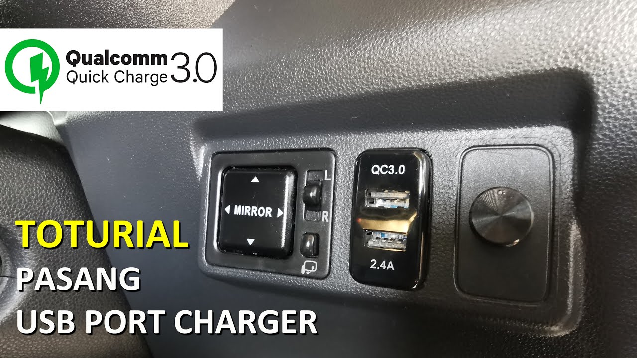 Toturial pasang USB Charger 3.0 port pada Perodua Myvi / How to install car USB port charger 3.0