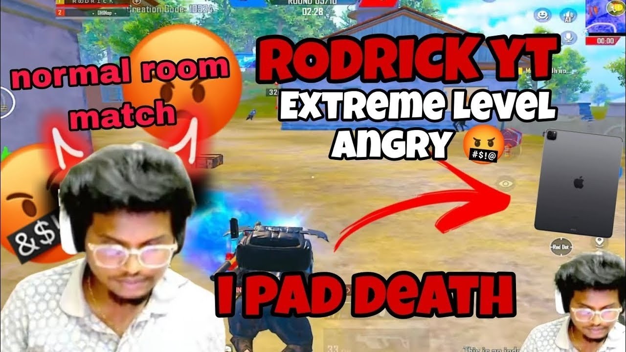 RODRICK YT EXTREMELY ANGRY 🤬😡 THROWING IPAD IN LIVE 🥺 🙁 see end 👈#madanop#madan#bgmi#angry#rodrickyt