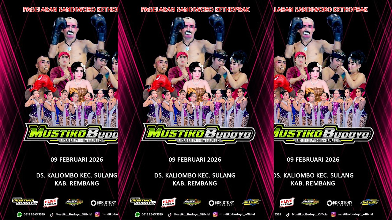 Live Stream Pagelaran Sw Kethoprak MUSTIKO BUDOYO Edisi 09022026 Ds Kaliombo Kec.Sulang Kab. Rembang