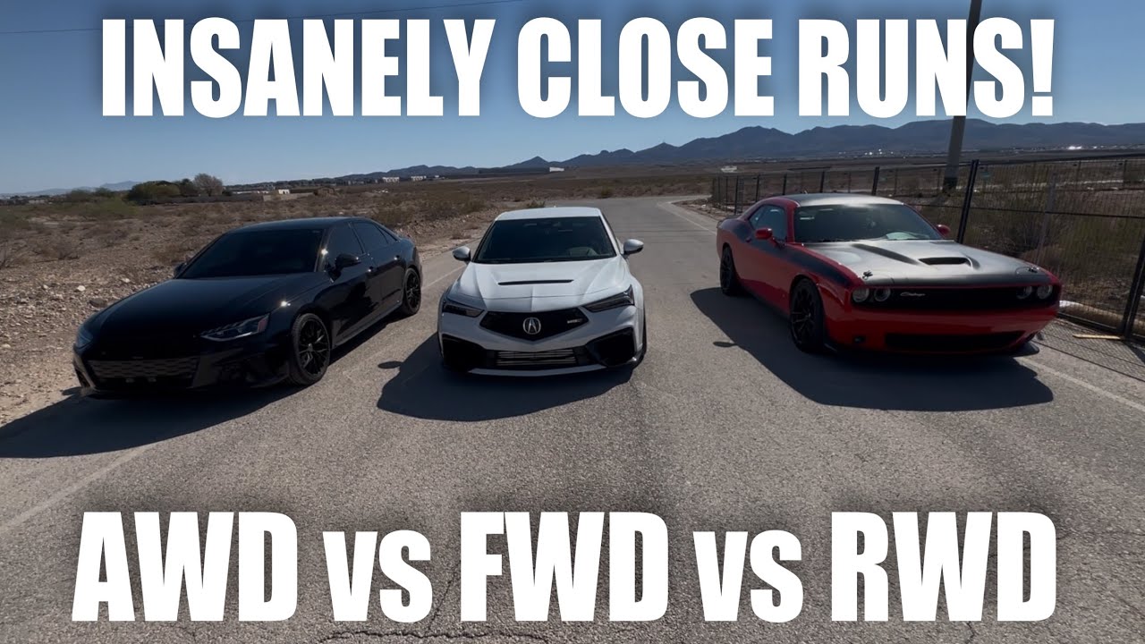 RACE: FBO Audi S4 vs FBO Integra Type S vs Challenger Scat Pack!