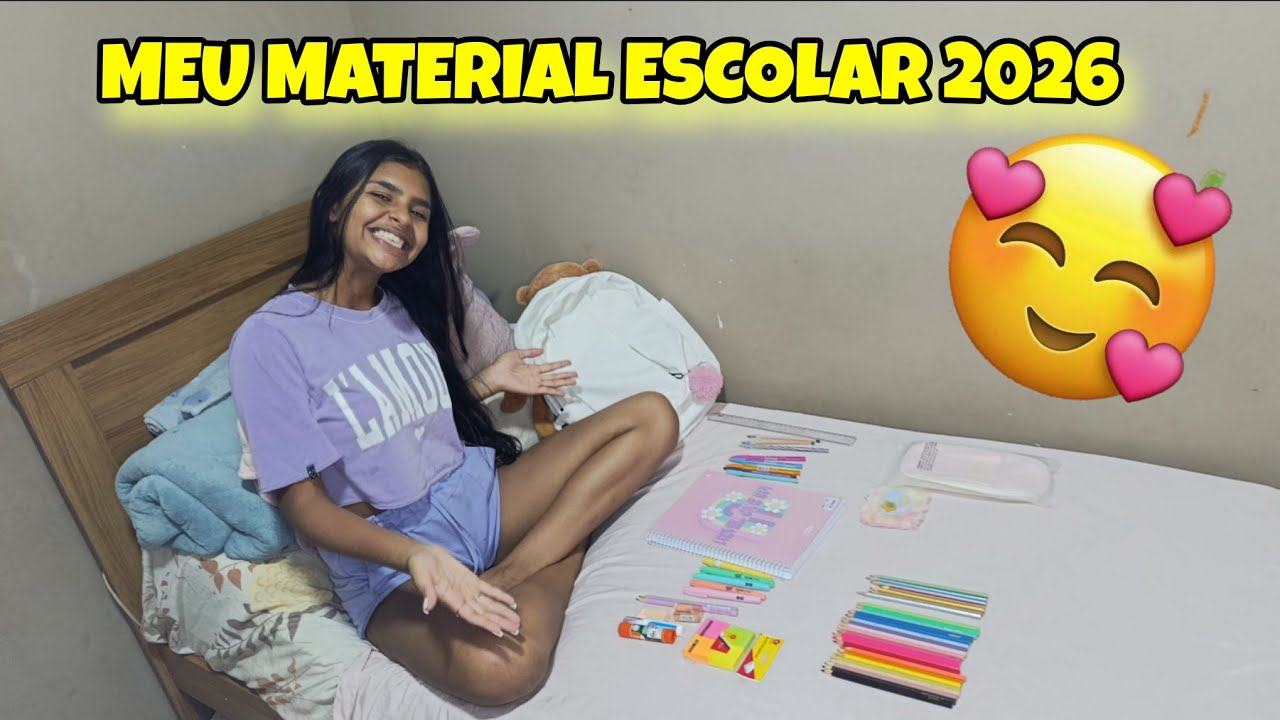 MEU MATERIAL ESCOLAR 2026- AMEI MUITOOO😍-/ mãe aos 16 