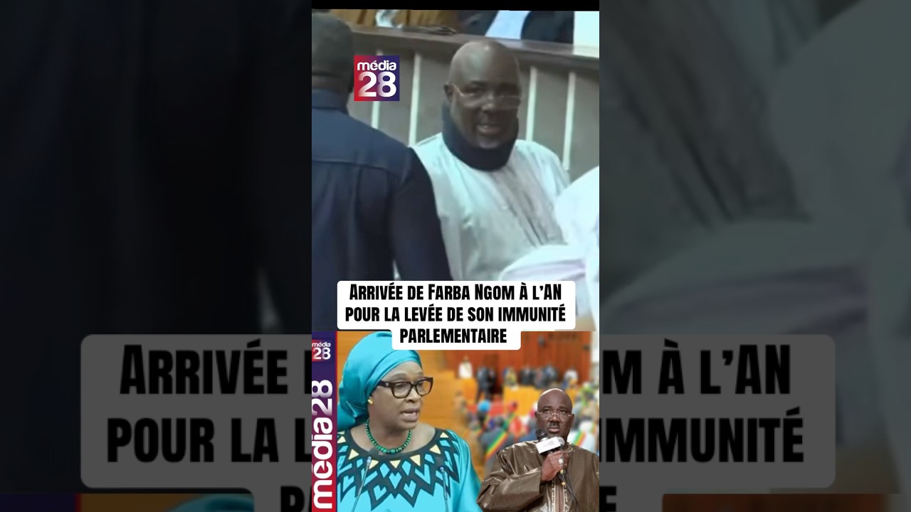 Arriv&eacute;e de Farba Ngom &agrave; l&rsquo;AN pour la lev&eacute;e de son immunit&eacute; parlementaire&nbsp;#media28 #farbangom