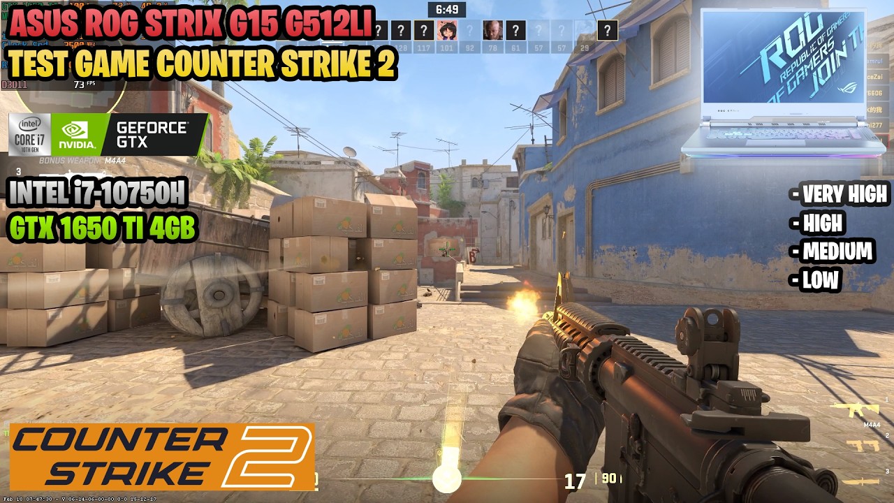 Counter Strike 2 | ASUS ROG Strix G15 G512LI | i7 10750H + GTX 1650 Ti 4GB | 1080p