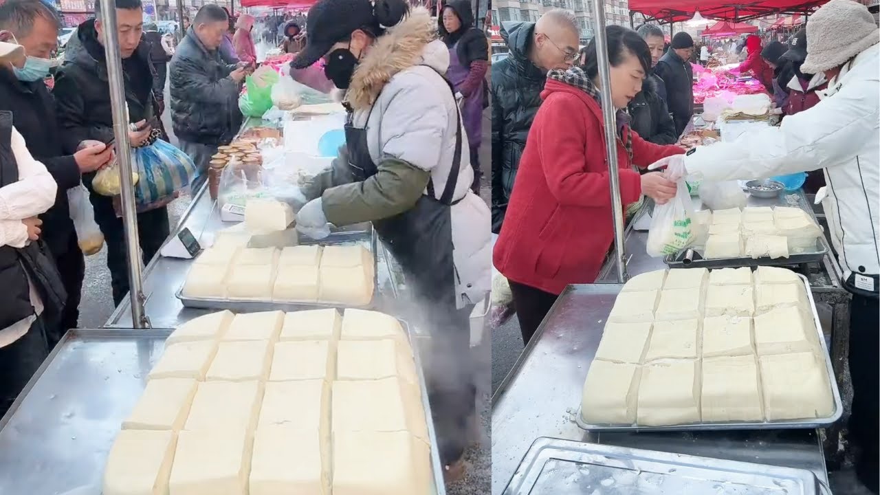 The stall sells tofu, which is freshly made and sold on October 31st.