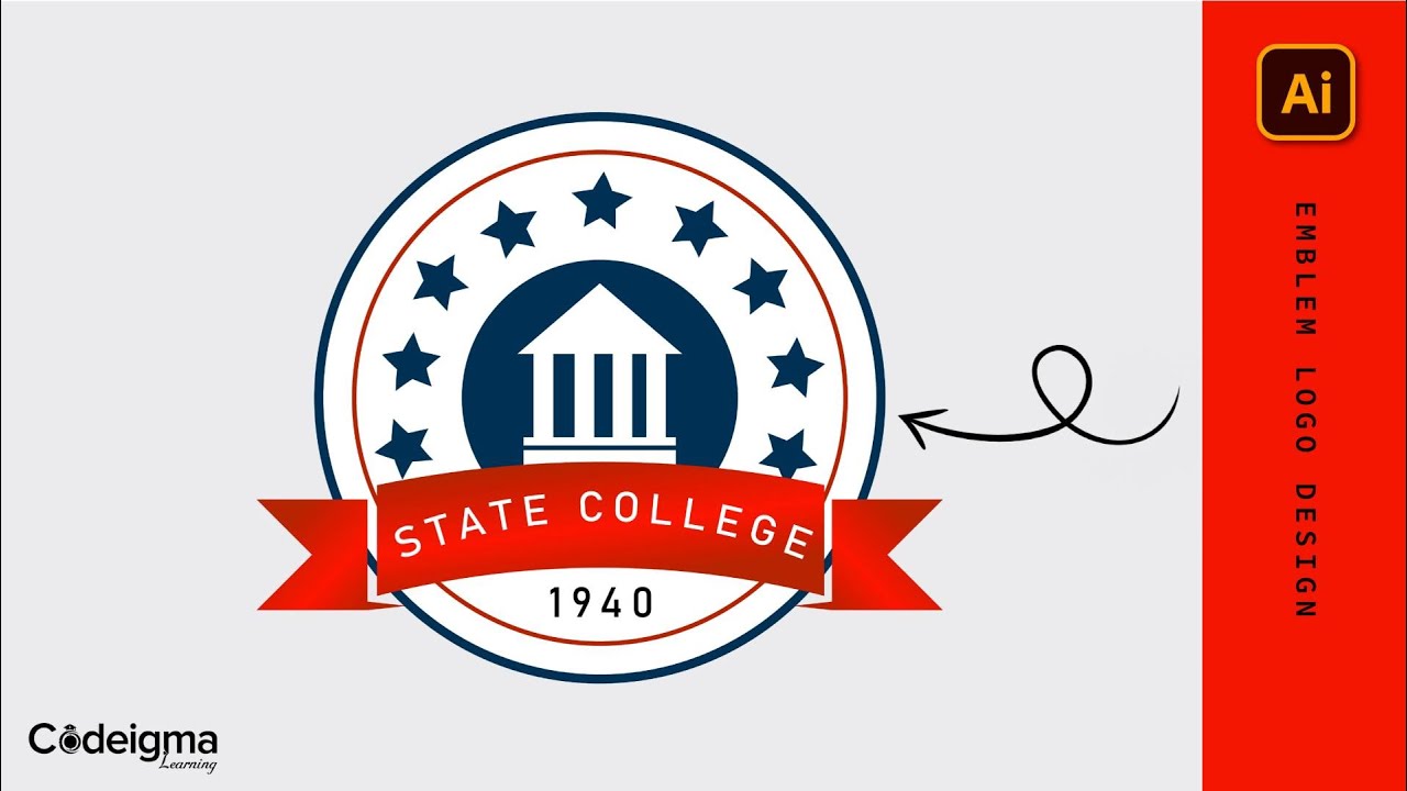 How To Create Emblem Logo Design In Illustrator |Design 4| Adobe Illustrator CC | Codeigma Learning