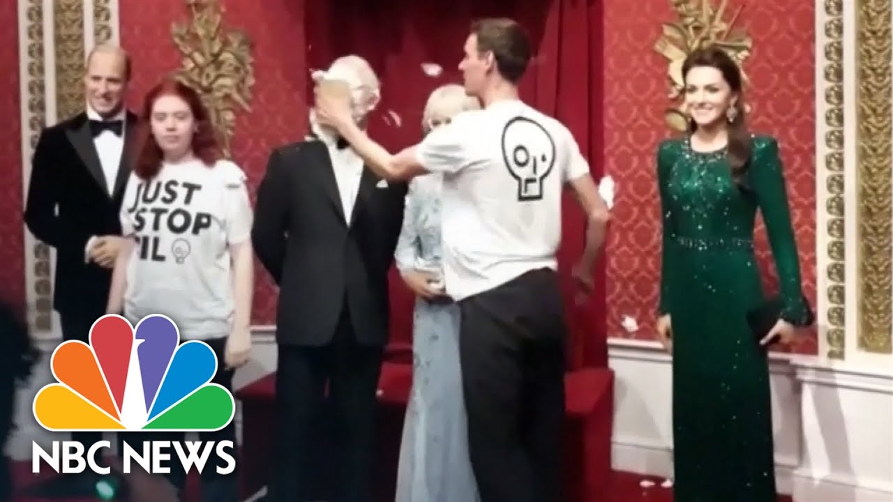 Watch: Climate Change Activists Attack King Charles Waxwork With Cake