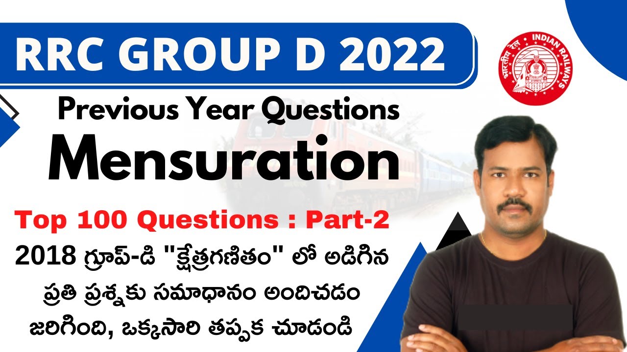 Top 100 Previous Questions on Mensuration : Part-2 | Maths | Ravi Sir | RRC GROUP D 2022