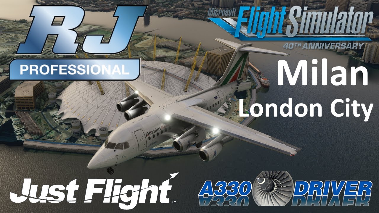 JustFlight's superb Avro RJ | Foggy Milan Linate to London City | Real Airline Pilot