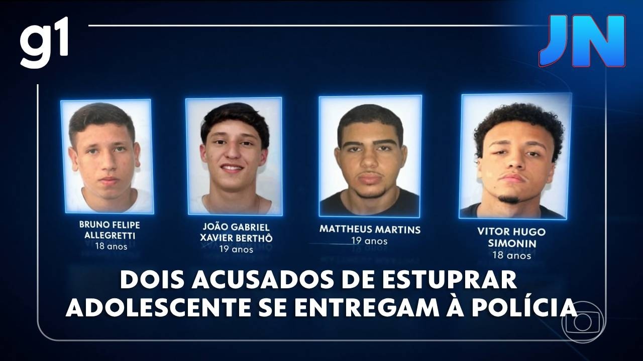 JN: dois acusados de estuprar adolescente se entregam à polícia; outros 2 réus continuam foragidos