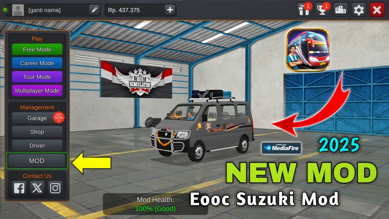 How To Add Bus Simulator Indonesia 2025 |For Eooc Suzuki Mod | Bus Simulator Indonesia 😱